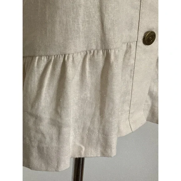 NWT Simply Noelle Shirt Size 12-14 Tan lace Back Ruffle TradWife Boho - Picture 6 of 12